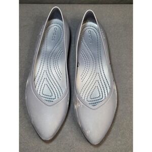 Crocs Rio Flat Black Pointed Toe Slip On‎ Comfort Shoes Womens Size 8